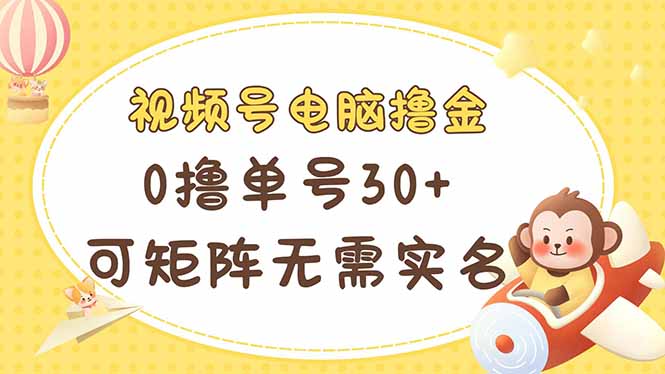 （14220期）视频号电脑撸金 0撸单号30+ 可矩阵 无需实名多号多得-火树AI资源