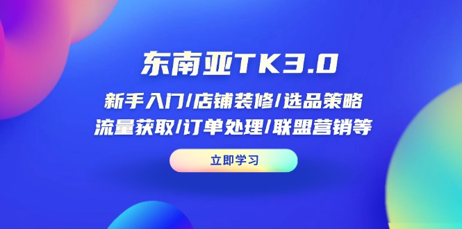 （14208期）东南亚TK3.0：新手入门/店铺装修/选品策略/流量获取/订单处理/联盟营销等-火树AI资源