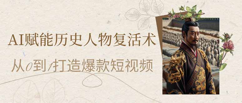 （14311期）AI赋能历史人物复活术：从0到1打造爆款短视频-火树AI资源