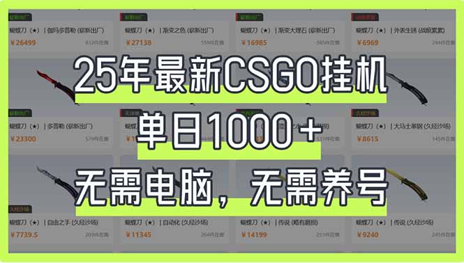 （14178期）25年最新CSGO挂机系统，单日1000+，无需电脑，无需养号，0基础可上手-火树AI资源