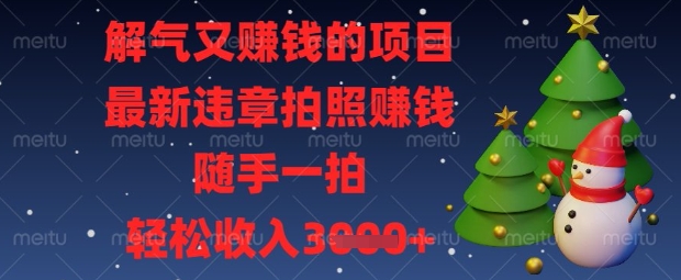 解气又挣钱的项目，最新违章拍照挣钱，随手一拍，轻松收入数张【揭秘】-火树AI资源